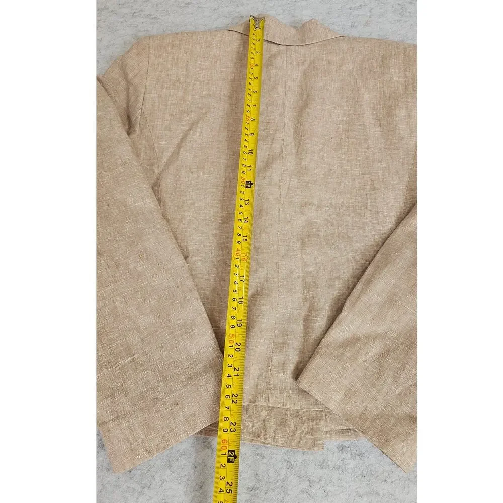 Talbots Cropped 100% Linen Blazer Jacket, 6 Button, Womens Sz 16, New, NWT